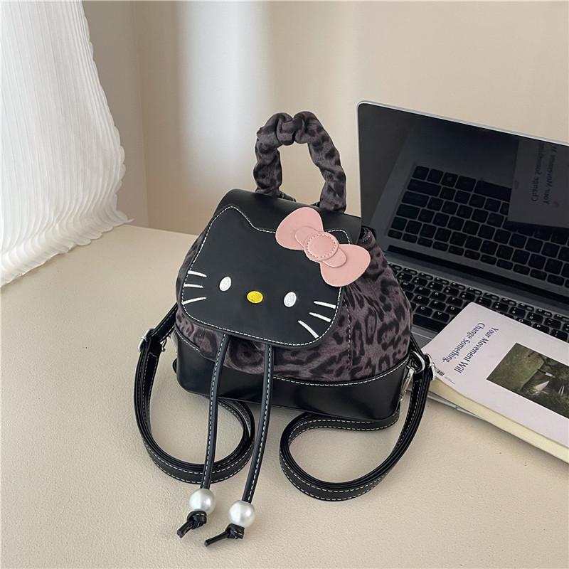 Günlük Kullanım İçin Hello Kitty Küçük Kedi Desenli İpli Sırt Çantası