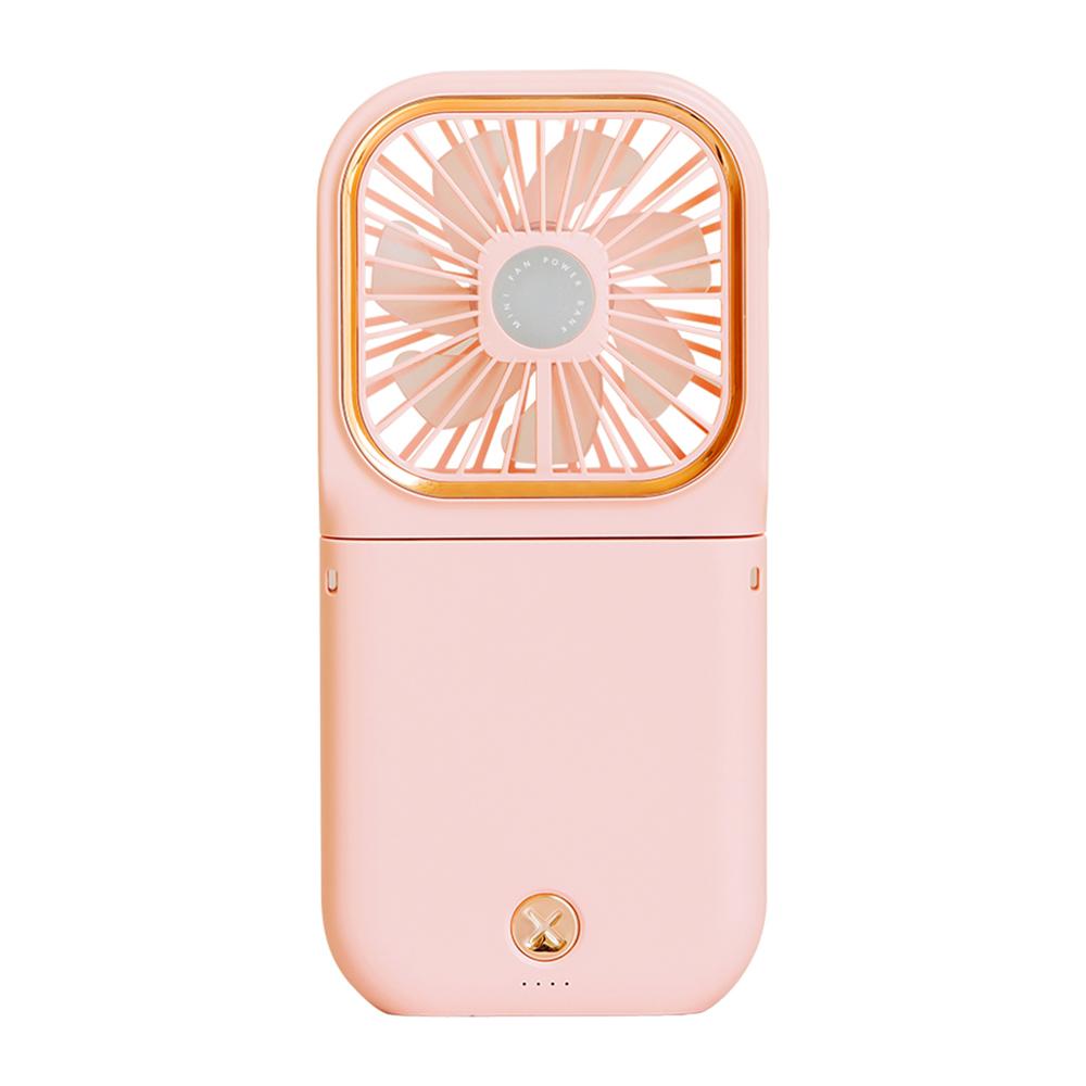 

Mini Handheld Fan Folding USB Electric Fan with Phone Bracket Function 3000mAh Power Bank Hanging Neck Fan Home Appliance рожевий