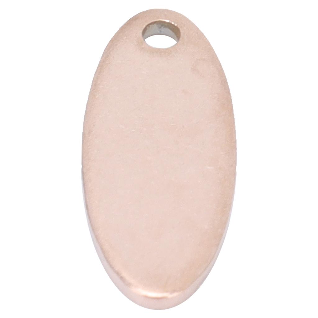 20pcs Stainless Steel Oval Pendant DIY Dog Tags with Hole Jewelry Making AccessoryRose Gold 6 X 15mm