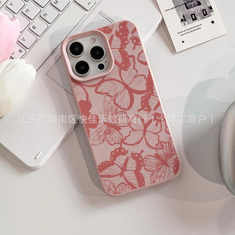 INS Niche Pink Butterfly Suitable for iPhone 15 Phone Case 14, iPhone 13/12 Pro Max Female 11, Beautiful 17