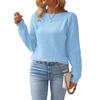 Women's Fashionable Loose-Fit Knitted Casual Solid-Colour Long-Sleeved Top