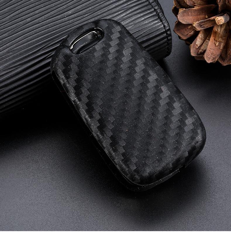 Carbon Fiber Silicone Key Cover for Buick Excelle 15T/18T & Chevrolet Folding Key