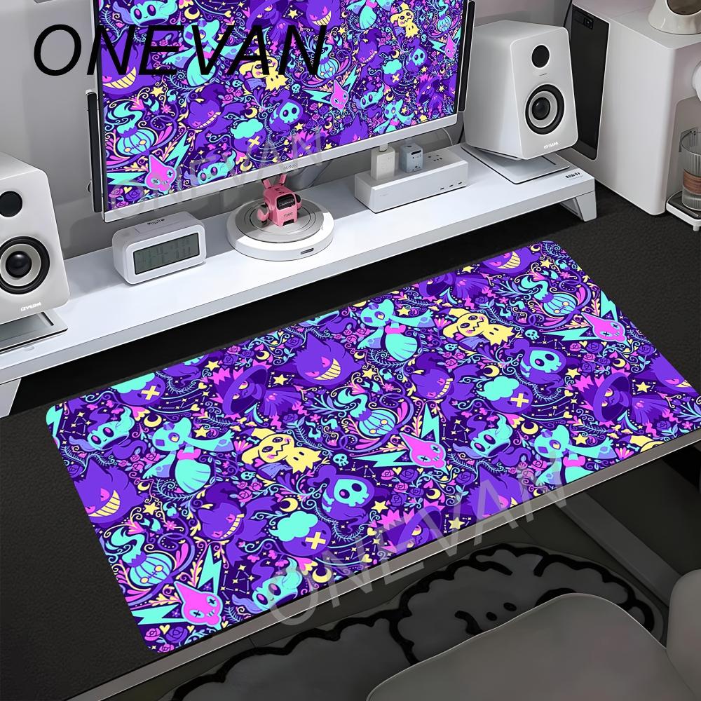 Large Gaming Mousepad Anime Gengar Mouse Pad NonSlip Natural Rubber Base Extended Desk Mat for Computer Laptop PC Gamer Mats