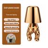 Creative Thinker Electroplated Gold Table Lamp: Rechargeable Night Light & Bedroom Ornament