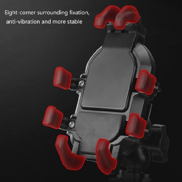 Motorcycle Phone Holder Vibration Damping System Universal Smartphone Clamp Quick Adjust Mount Shockproof For Bike