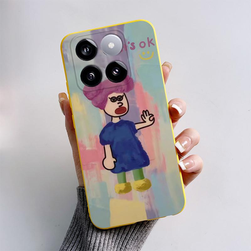 For Xiaomi Mi 14T Pro Case Cute Cartoon Cat Dog Fox Painted Cover Silicone Phone Case For Xiaomi 14T Pro 14TPro Mi14T Soft Funda