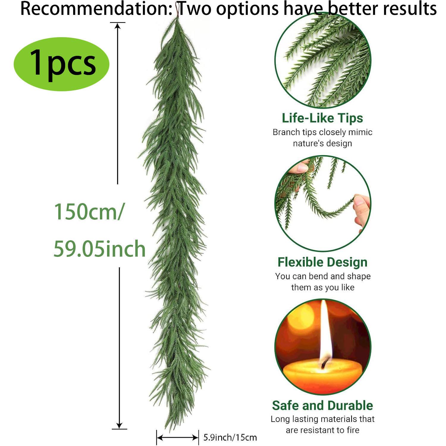 

Simulated pine needle wreath with rattan indoor decoration featuring adjustable branches for custom festive styling