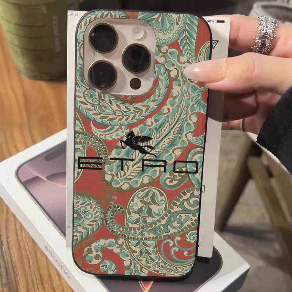 Fashion And Luxury E-Etro For IPhone 17 16 15 11 12 13 14 Pro Max Plus Pro Corrugated Translucent Back Phone Cover