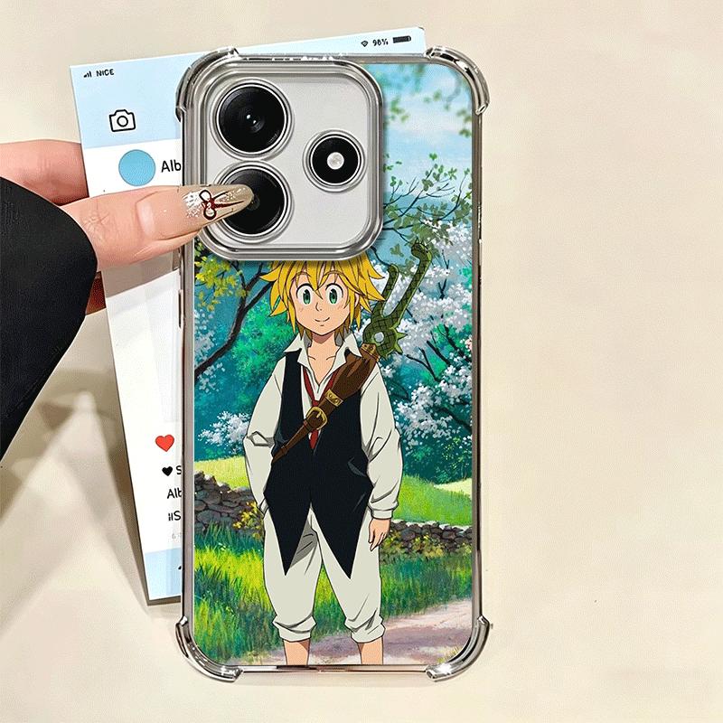Sept Péchés Capitaux Meliodas Coque de Téléphone Souple Pour Xiaomi Redmi Note 14 15 Pro Plus 13 12 11S 11T 5G 10 9S 9 Placage Anti-Chute Fu