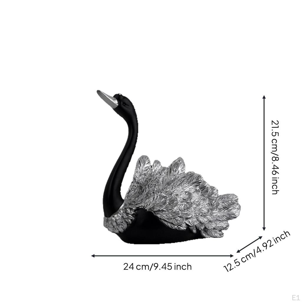 Swan Storage Ornament Decorative Statue with Tray Tabletop for Homeowners, Art Collectors,
