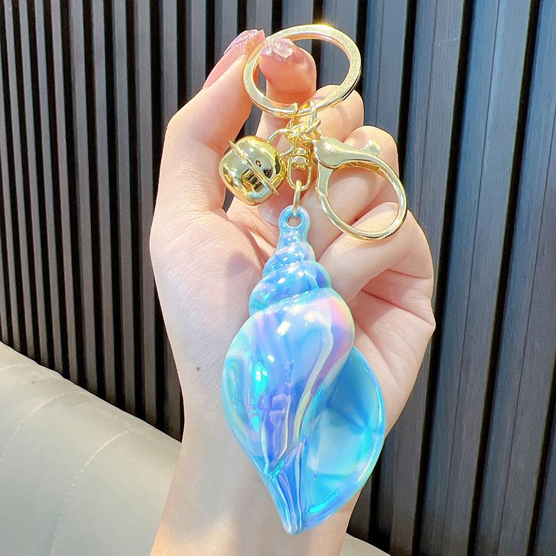 Conch Keyrings With Bell Keychain Beach Shells Pendant Exquisite Bag Key Ring Ornaments