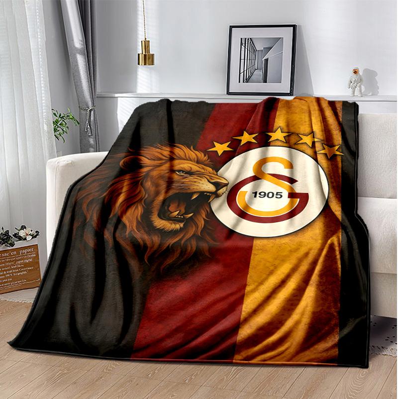 Galatasaray Flannel Blanket Soft Warm All-Season Throw, Design for Camping, Car Travel, Hiking Sofa, Bed, Office Perfect Gift for Parties