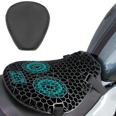 Tomistan Polštář na sedlo motocyklu, Gelový polštář, Tlumení nárazů, 3D síťovaný potah sedadla, Ergonomický, Pohodlný pro cestování