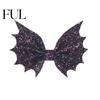 Durable Leather Hair Bows Halloween Bat Bow Clips for Women Girls, Glitter Wing Hairpin Kids Costume Pieces Ponytails And Braids, Cute Holiday