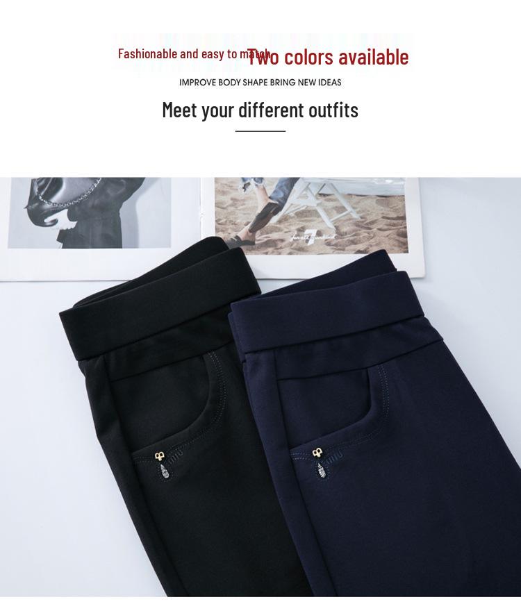 High-Waisted Fleece-Lined Straight-Leg Pants - 2024 Winter Warm Casual Pants for Women