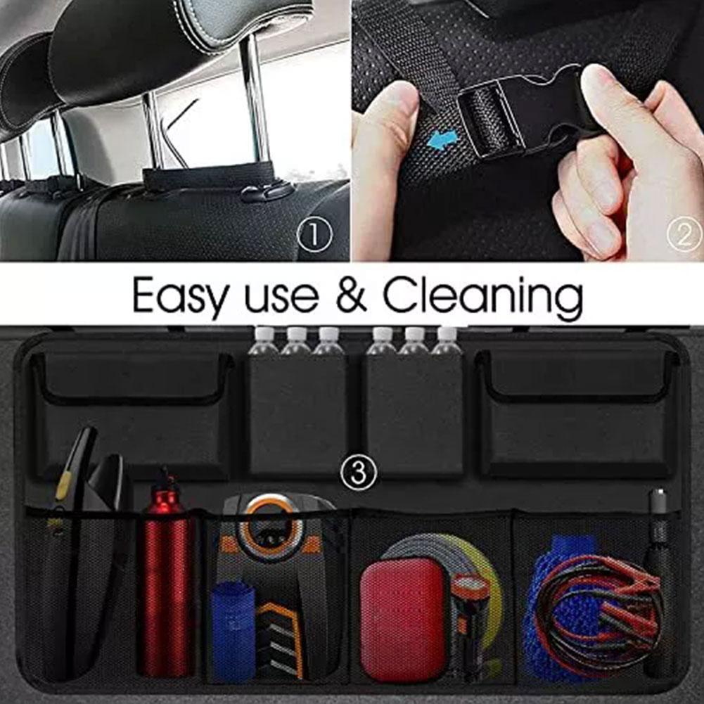 Car Trunk Car Organisers Backseat Hanging Car Organisers With 8 Large Storage Bag Trunk Organizer For SUV Truck Space Savin P1Z5