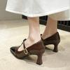 Summer Shoes Ladies Female Footwear Pointed Toe 2025 Retro Comfortable Dress New Flat Spring Pointed Toe Retro Woman