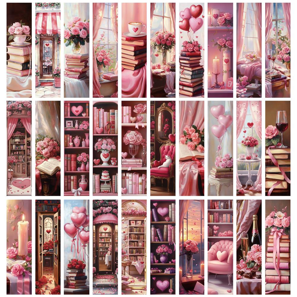 

30PCS Valentine s Day Bookmark Student Home Decoration Creative Cards Phone Laptop Luggage Page Cartoon Waterproof Art Cards