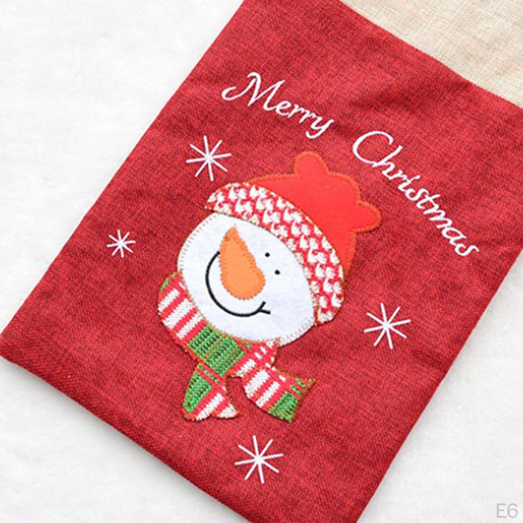 Big /Small Red Cloth Santa /Snowman Christmas Drawstring