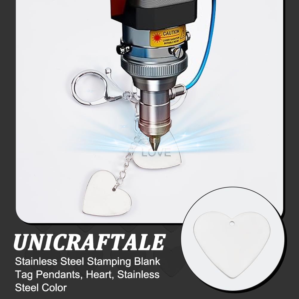 UNICRAFTALE Stamping Blank Tag Pendants Stainless Steel Metal Stamping Kit Engravable Blanks Charms Flat Round Connector Charms for Jewellery Making