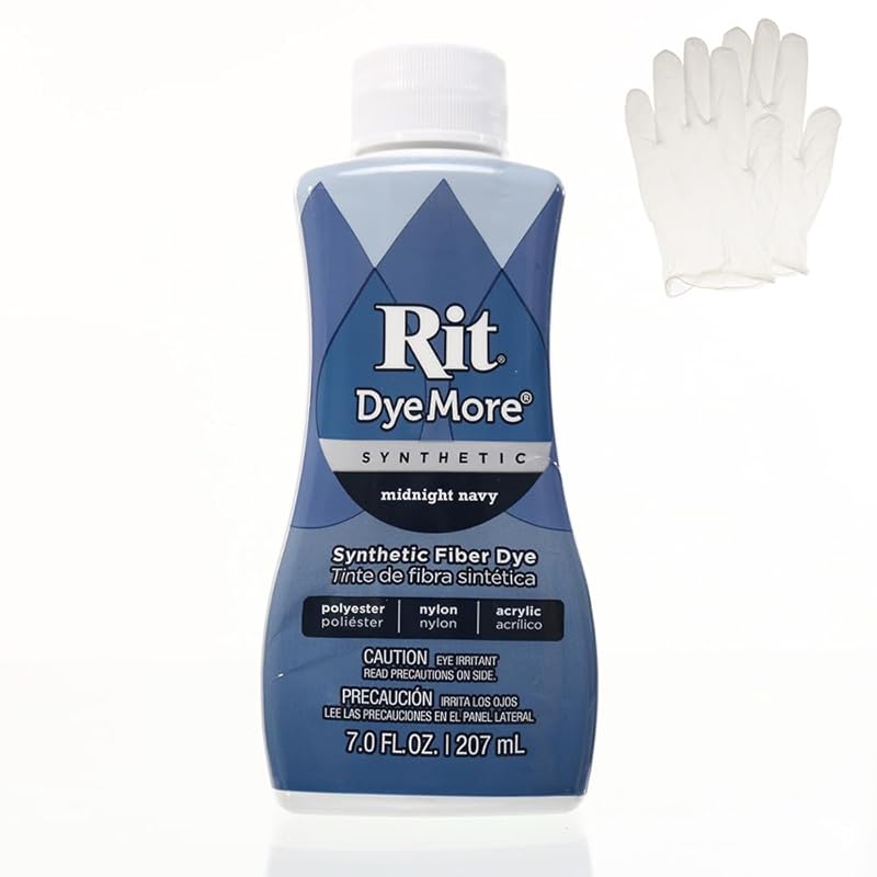 

Lit Dymore 7 oz Synthetic Liquid Textile Dye Single Pack with Plastic Gloves for Clothing, Decorations and Crafts - midnight navy