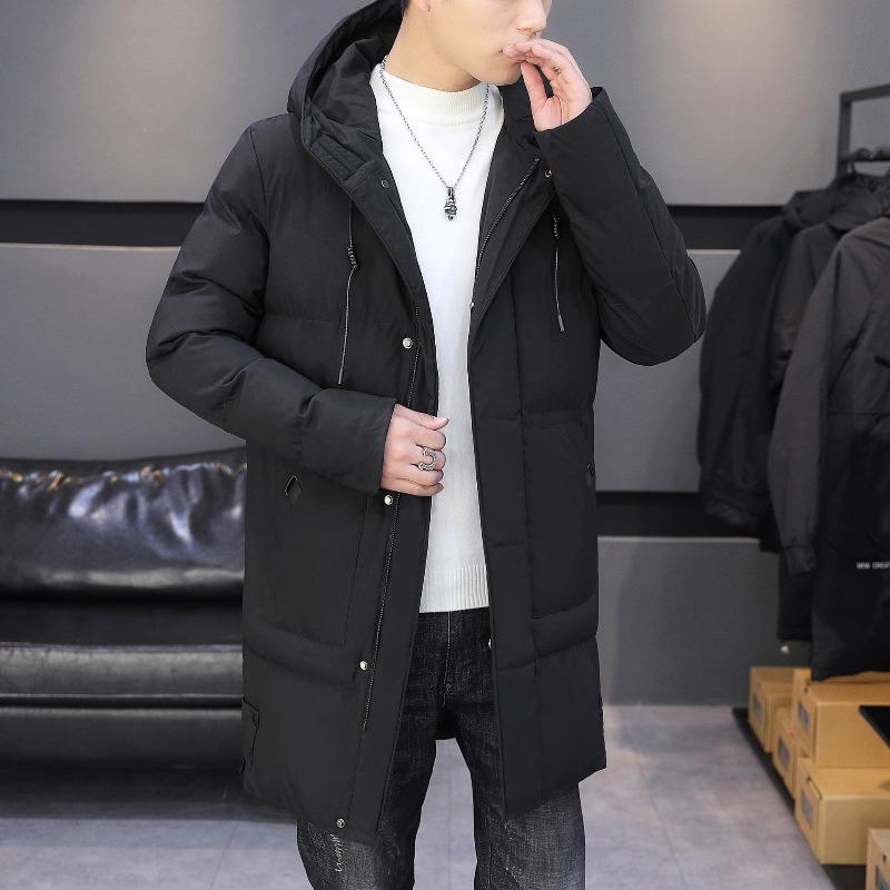 - Übergroße lange baumwollgepolsterte Kleidung, Herren lockere Kapuzen-Baumwolljacken, warme Mäntel, verdickte Daunen-Baumwolljacken, kältefest.
