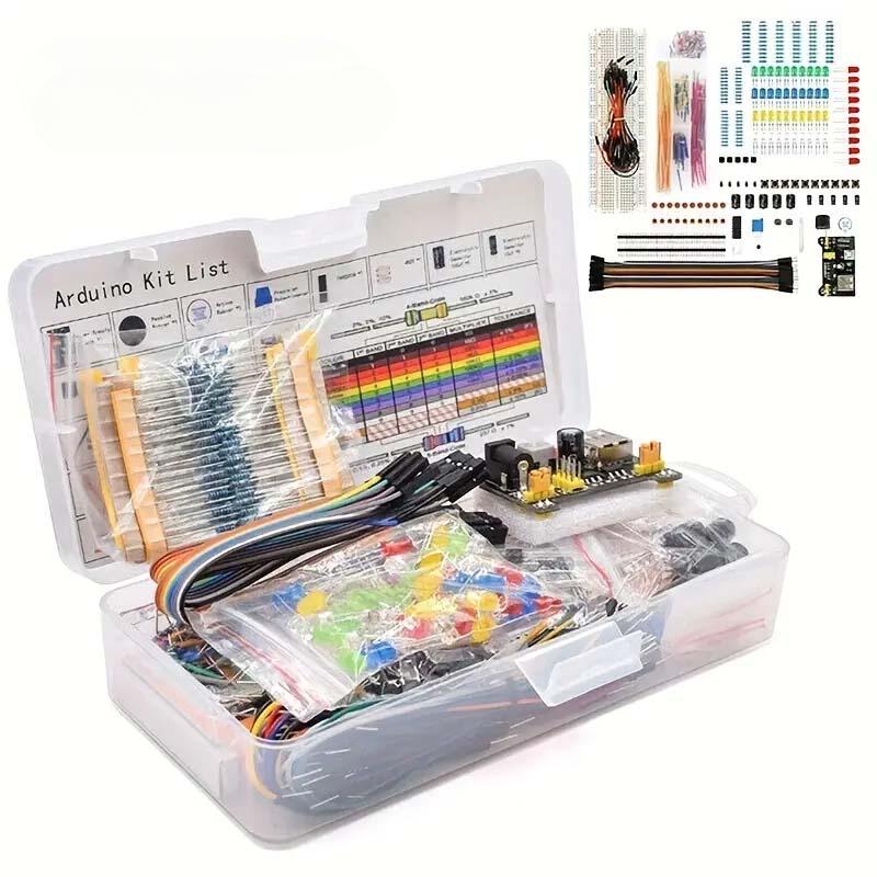 830 szt./pudełko DIY Project Starter Kit dla Arduino UNO R3 Zestaw elektroniczny DIY Zestaw elementów elektronicznych z punktami mocowania Płytka stykowa