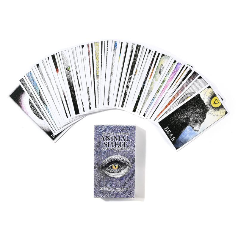 63Pcs English Tarot Deck for The Wild Unknown Animal Spirit Guidebook Tarot Cards Board Game Playing