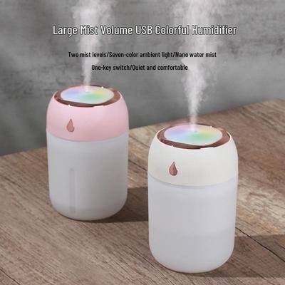 Mini USB Water Drop Humidifier with Colorful Light for Home and Desktop