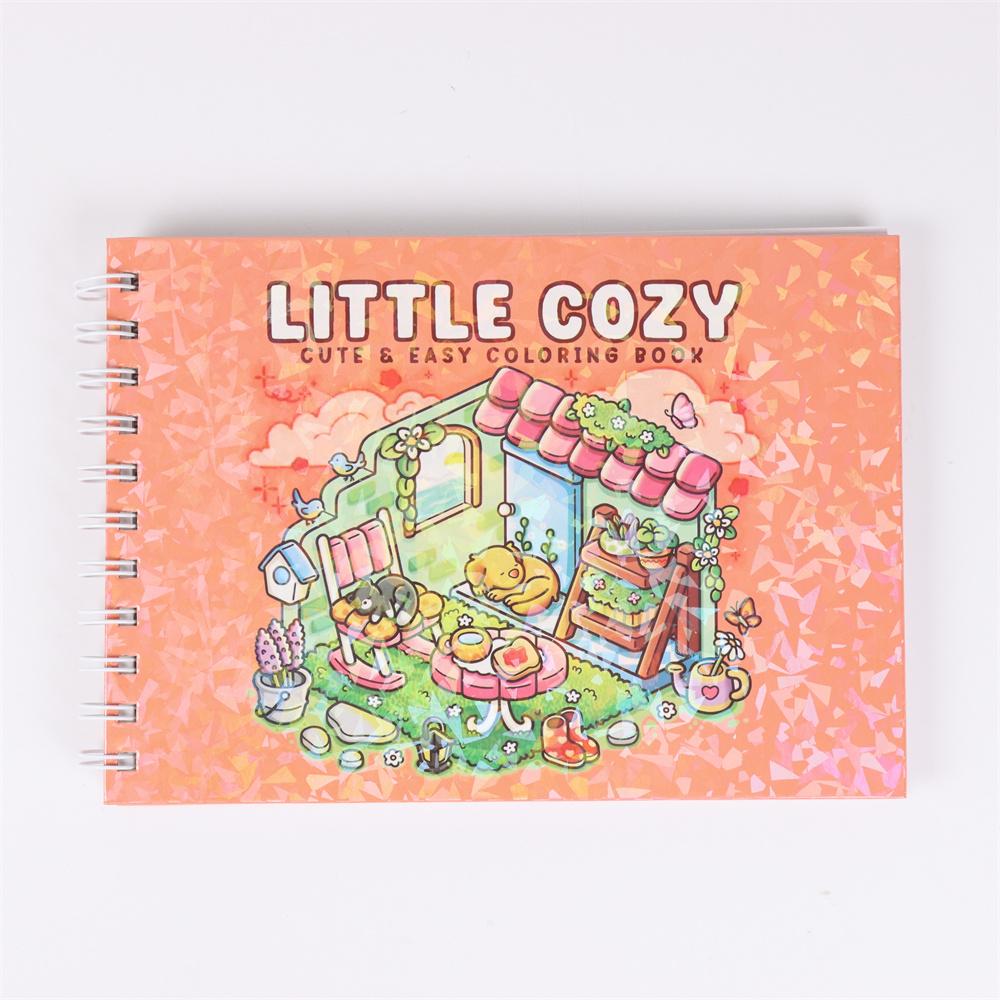 LITTLE COZY Coloring Book for Adults and Teens Featuring Girls, Boys, and Pets In Chill Moments and Relaxing Times for Relaxatio