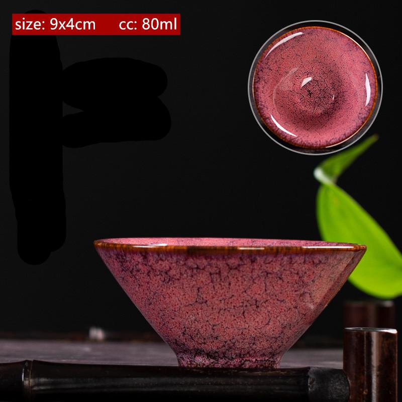 

1pc Japanese Style Ceramic Tea Cup Antique Kiln Change Master Cup Portable Individual Single Cup Home Porcelain Teacups