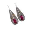 Pink Rubellite  Gemstone 925 Sterling Silver Jewelry Handcrafted Earrings 2.00" EE-72-12