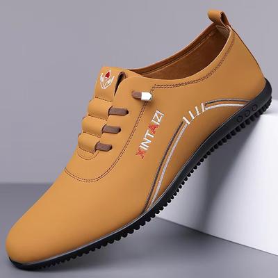 Herren Lederschuhe weiche Sohlen Morgen Freizeitschuhe Ein-Pedal Lederschuhe Herrenschuhe atmungsaktiv und bequem Doudou Jugendschuhe