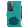 For Oppo Reno12 Pro 5G (Global) Stand Case Lotus Imprint Leather Wallet Phone Cover