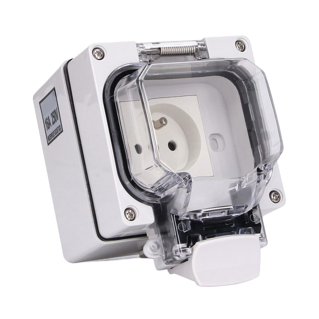 Priză de exterior IP66, impermeabilă, cutie de priză montată la suprafață, standard francez 16A