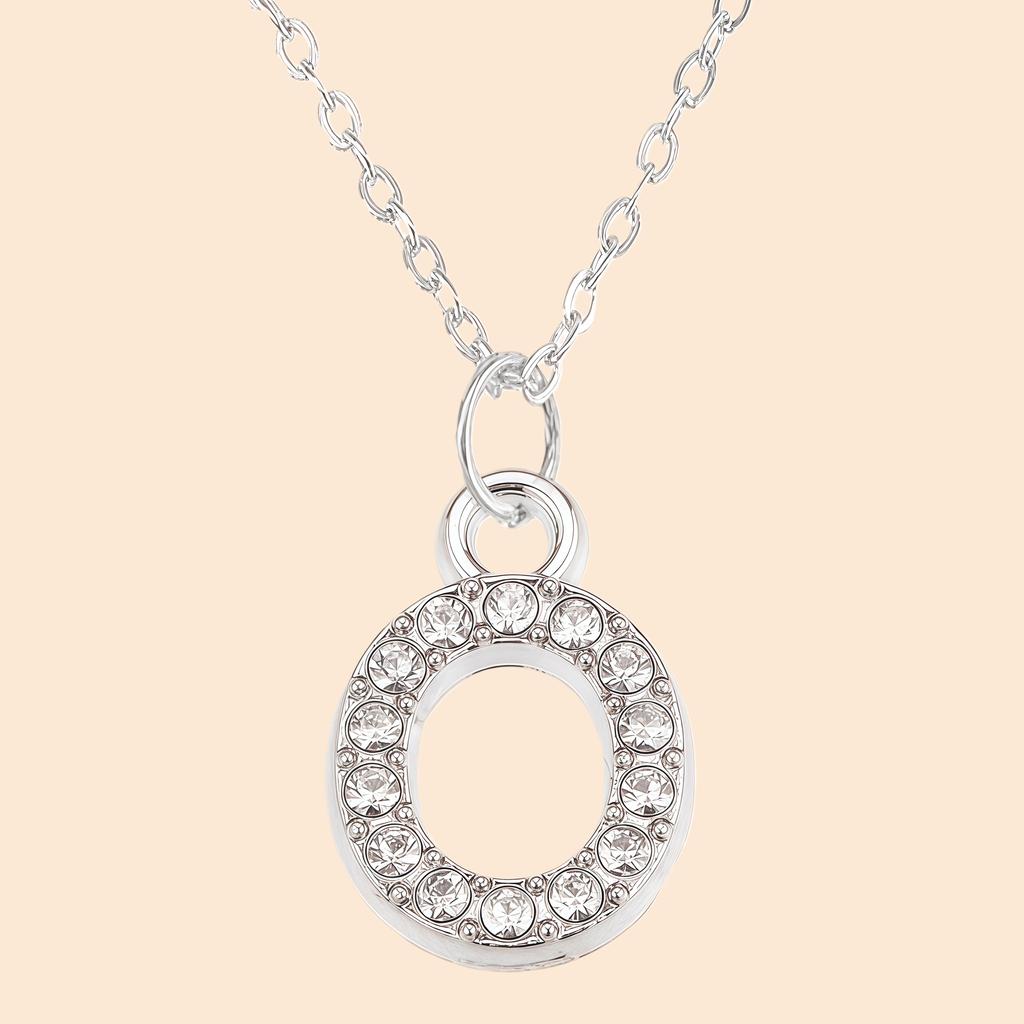 Shining Zircon A-Z Letter Pendant Necklace 26 Initial Alphabet Clavicle Chain For Women Valentine's Day Party Jewelry Gift