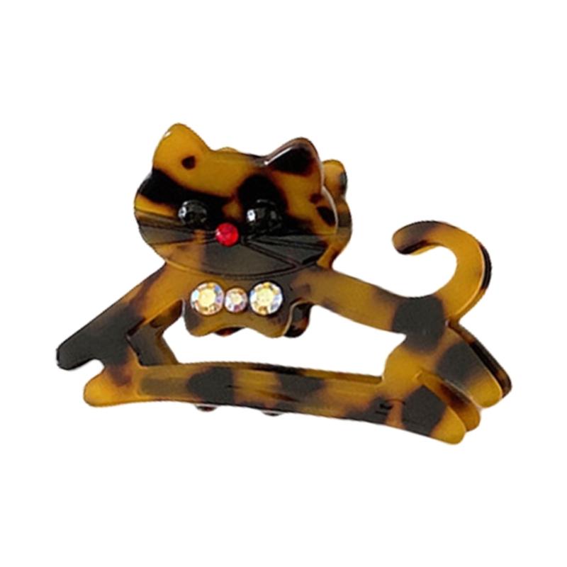 Stylish Cats Acetate Hair Claw Clip Unique Designs Women's Hair Accessory for Daily Outings and Casual Gatherings