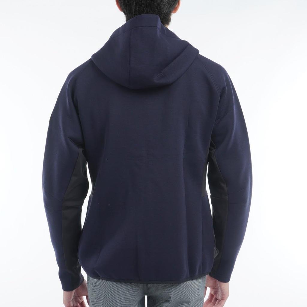 Champion 3LS Zip Hooded Long Size WRAP-AIR Water-Repellent Techweave® Sweatshirt, Navy, Sleeve, C3-AG102