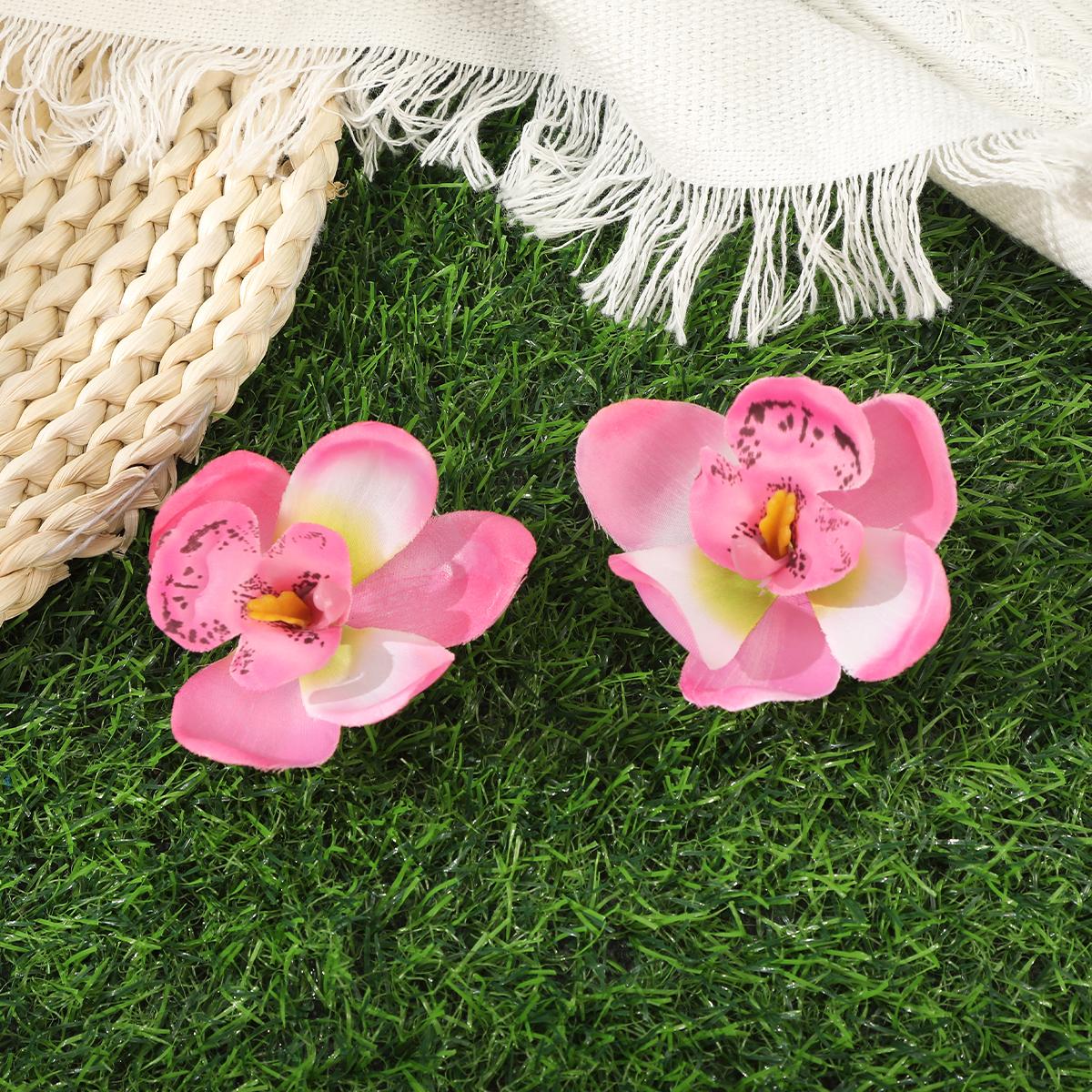 

AWAYTR 2 шт. Искусственная пятнистая орхидея заколка для волос цветочные зажимы-уточки Валентин головной убор аксессуары для волос для девочки подарок на фестиваль