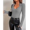 Women's Fashion Long Sleeve Casual Pullover Tops Autumn Winter Femme Knit Pull Sweater