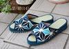 Takeharu Tatami Made In Indoor and Outdoor Igusa Hemp Leaf Size L Women's Slippers, Japan, Use, Sandals, (Rush Grass) Fabric, Pattern, Purple, 14,
