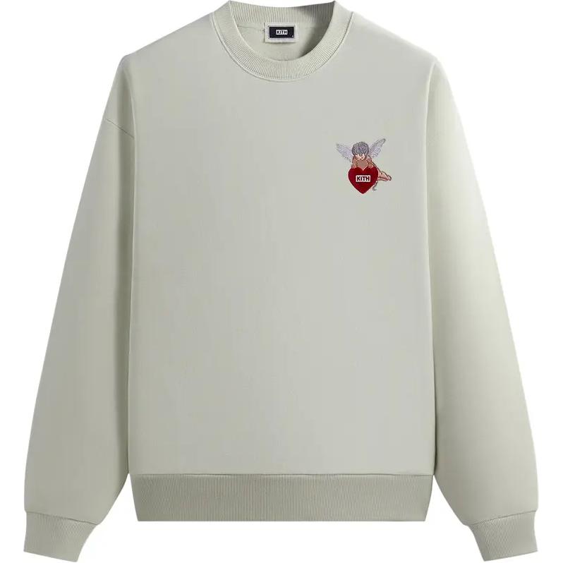 Kith Cupid IV Nelson Crewneck Chalk Unisex Tops Cream KHM031846-410