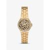 Mini Lennox Animal Pavé Gold-Tone Watch MK7394