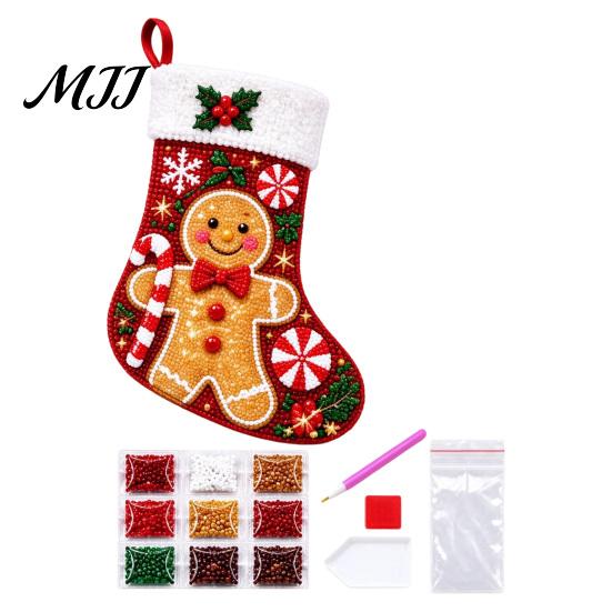 Christmas Ornament Making Set Faux Diamond Painting Stocking Kit, DIY Acrylic Craft Diy Kits for Home Decor Kids Adults, Snowman/Reindeer/Santa