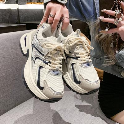 Casual Thick-soled Feet Small Thick-soled Dad Shoes Women's New Spring Retro Lightweight Sports Shoes