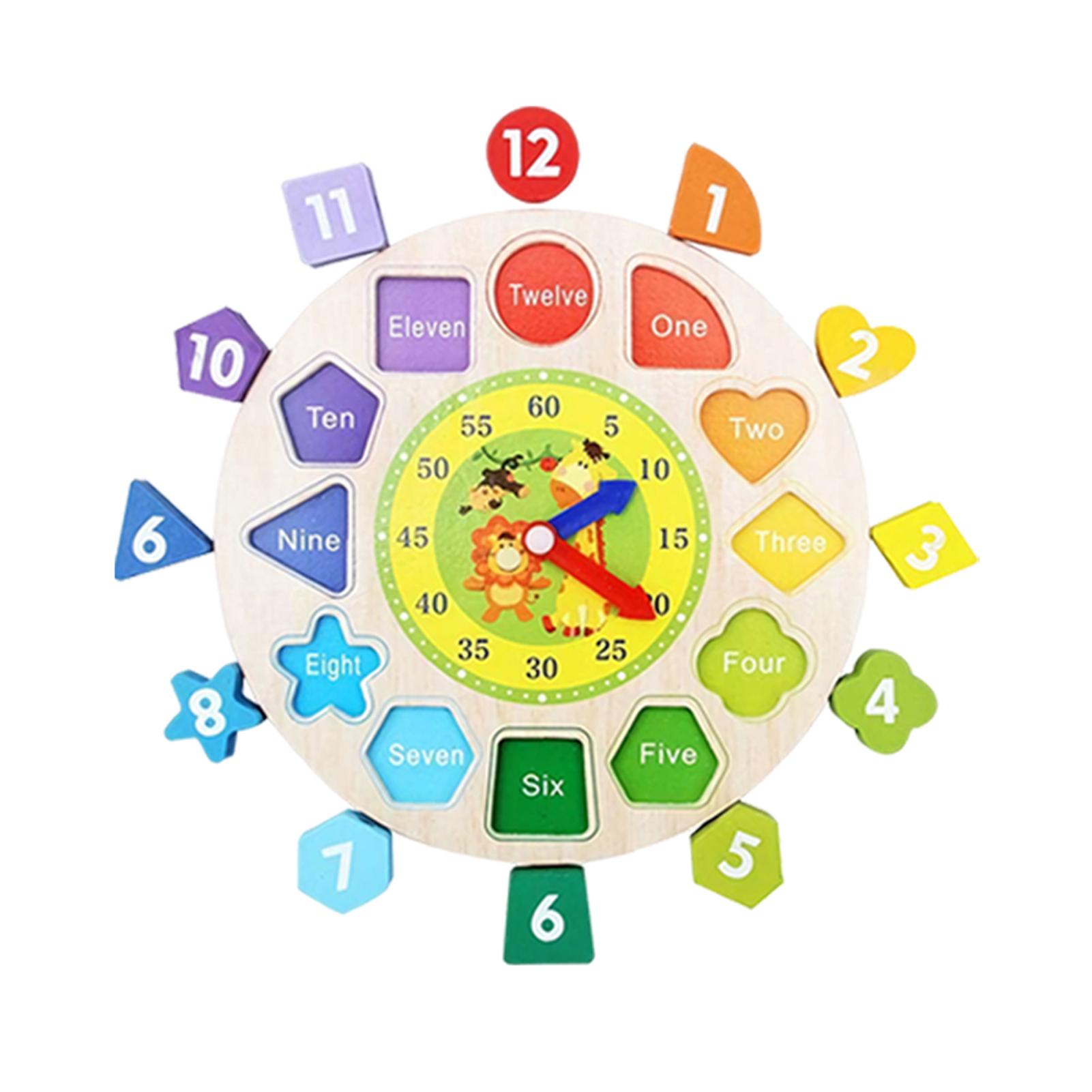 Wooden Block Clock Digital Pairing Alarm Clock Educational Threading Toys China Mainland