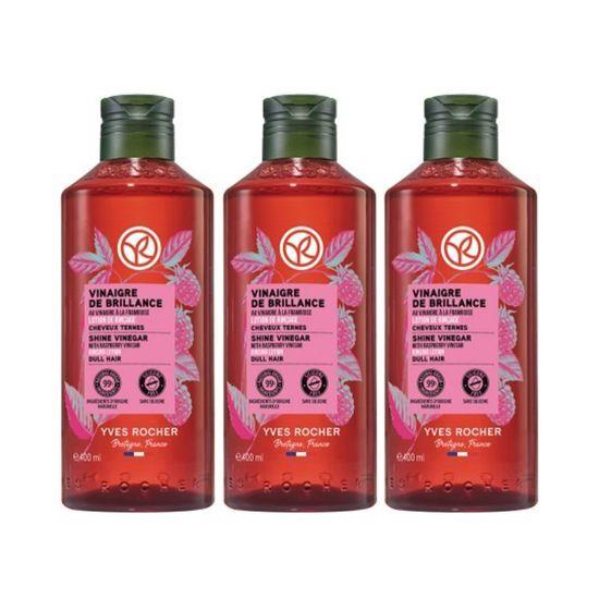 Yves Rocher Hair Vinegar 400mlX3 Pack, Choose 1 of 2 Types (Raspberry/Moringa)