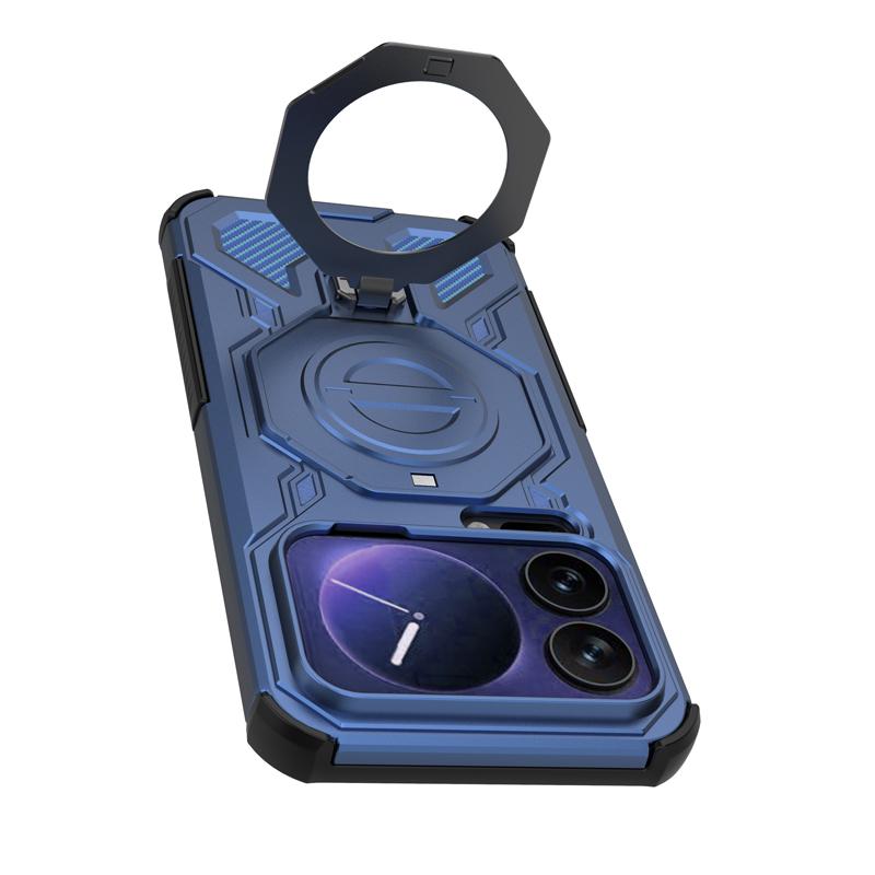 For Xiaomi 17 Pro Max 17 Pro Case Shockproof PC+TPU Rugged Armor Rotable Metal Magnetic Ring Stand Anti-Drop Cover