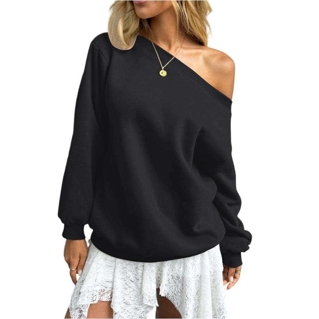 Modisches, einfarbiges Langarmshirt für Damen