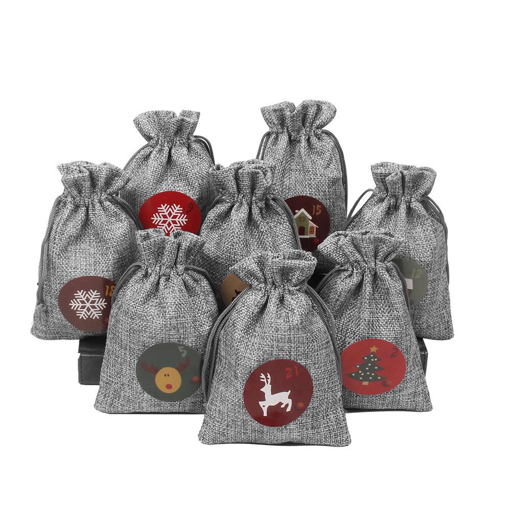 24 DIY CHRISTMAS ADVENT CALENDAR CLOTH BAG SET: Include 24 pieces advent calenda